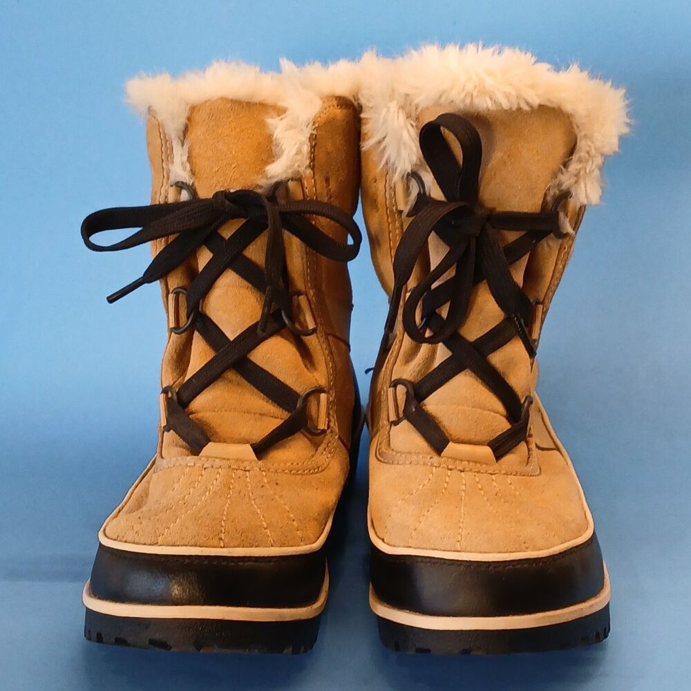 Sorel Suede Tivoli II Tan Snow Boots, Size 10M, Waterproof, Fleece - Picture 3 of 7